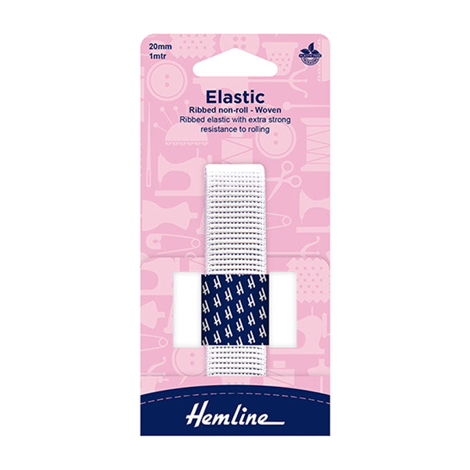Elastic Ribbed Non-Roll Woven 20mm x 1m