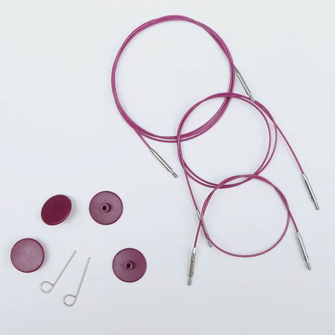 Knit Pro Interchangeable Swivel Stainless Steel Cables Purple