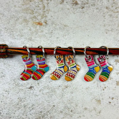 Emma Ball Sock Stitch Markers in a pocket tin (set of 6)