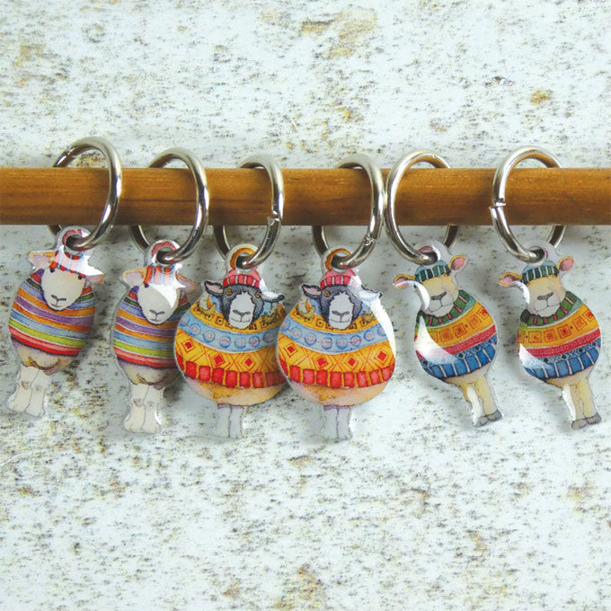 Emma Ball Striped Sheep Stitch Markers (set of 6)