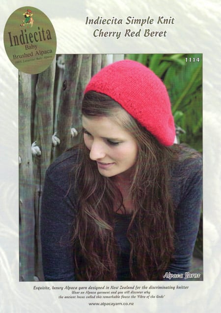 1114 Simple Knit Cherry Red Beret