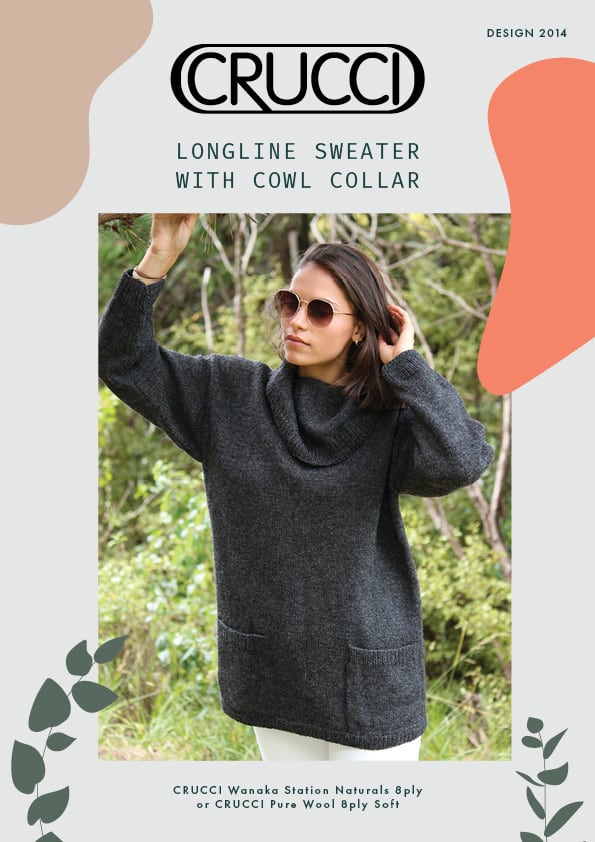 2014 Longline Sweater  with Cowl Collar Digital Download