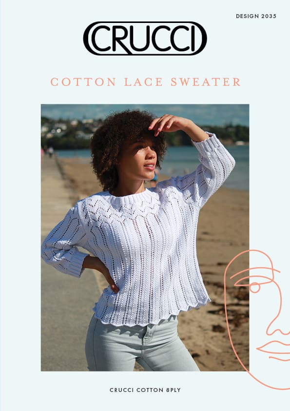 2035 Cotton Lace Sweater