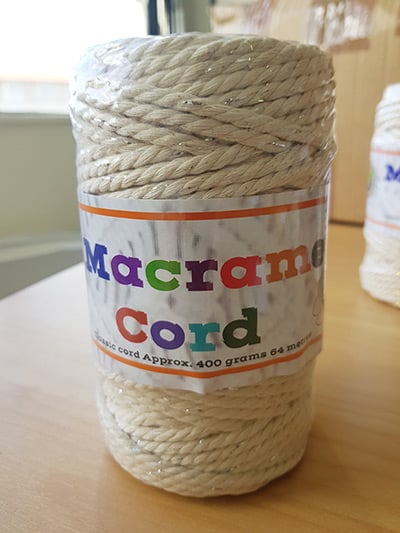 Countrywide Yarns Macramé Cord 400g - 64 metres with Silver or Gold Thread