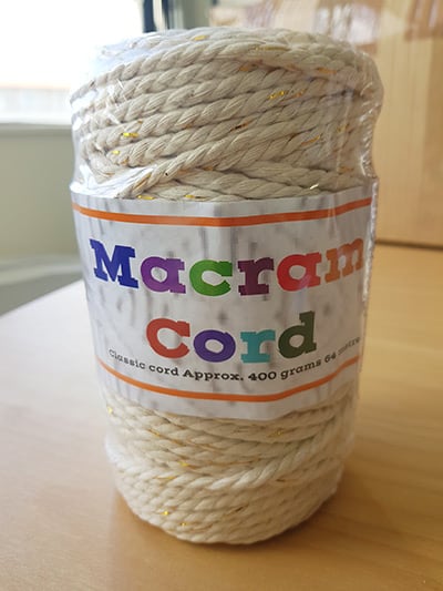 Countrywide Yarns Macramé Cord 400g - 64 metres with Silver or Gold Thread