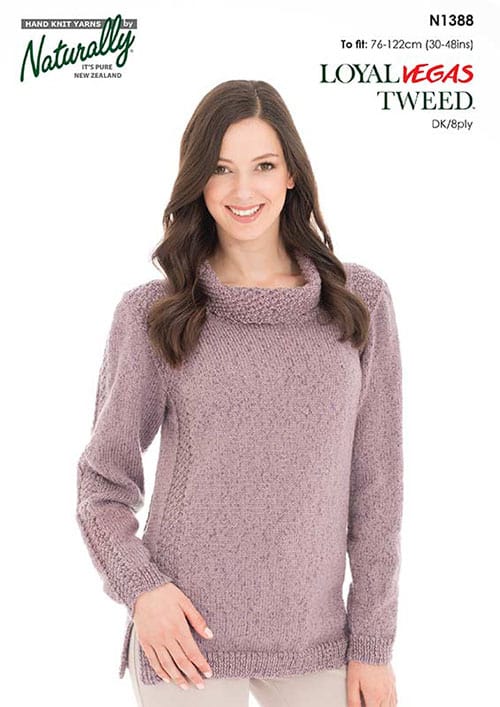 N1388 Sweater with Texture Panels