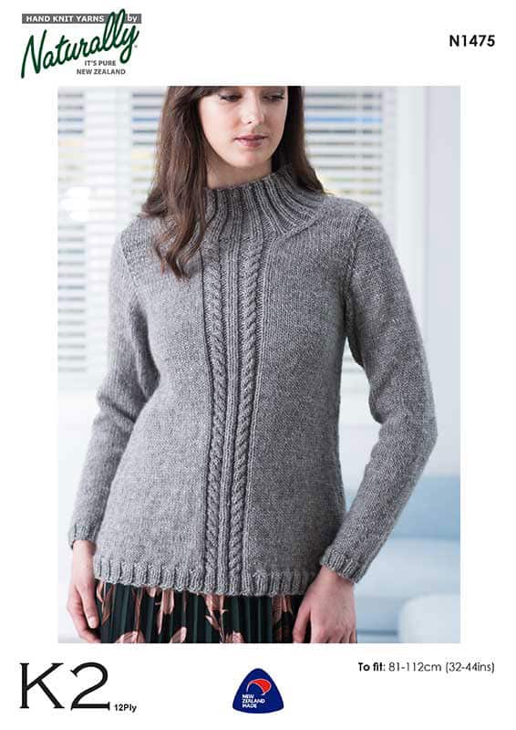 N1475 A-Shaped Sweater with Centre Cable