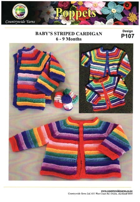 P107 Baby's Striped Cardigan