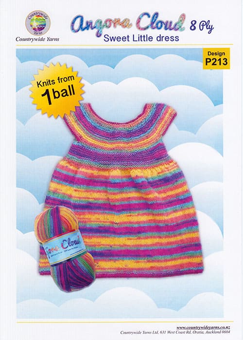 P213 Sweet Little Dress (knits from 1 ball)