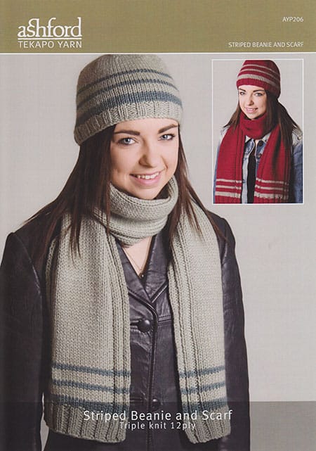 AYP206 Striped Beanie & Scarf*