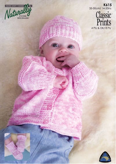 K615 Jacket, Hat & Booties in 4ply & 8ply